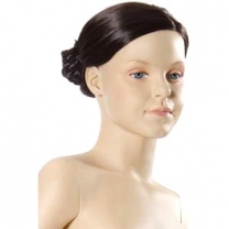 Парик детский, искусственный, без челки, короткие прямые волосы, собранные в прическу. MD-Y004