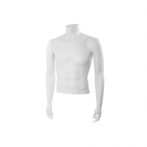 Торс мужской с руками, укороченный, стилизованый, цвет белый. MD-STILE 04-01M