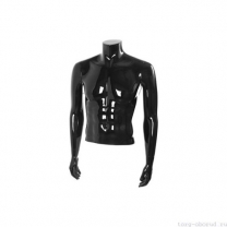 Торс мужской с руками, укороченный, стилизованый, цвет черный глянец. MD-STILE 04-02G