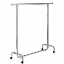 Вешало-стойка для одежды. Вешалка напольная металлическая передвижная на колесах, высота 1580мм, цвет хром, MD-ST 010 F