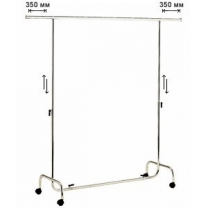 Вешало-стойка для одежды. Вешалка напольная металлическая передвижная на колесах, регулируемая, высота 1250мм-2000мм, хром, MD-ST 012