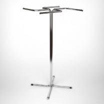 Вешало-стойка для одежды. Вешалка напольная металлическая стационарная, не регулируемая, 4х рожковая, хром, MD-JVS-06
