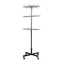 Вешало-стойка для одежды. Вешалка напольная металлическая передвижная на колесах, не регулируемая, хром/черный, MD-KY-160A(3-026)