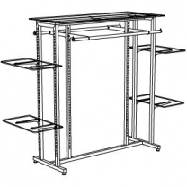 Вешало-стойка для одежды. Вешалка напольная, многоуровневая, сборная, хром, MD-VHL.062.T1