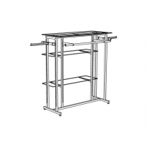 Вешало-стойка для одежды. Вешалка напольная, многоуровневая, сборная, хром, MD-VHL.062.T4