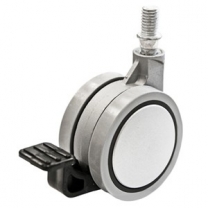 Колесная опора c тормозом (резьба М10), цвет серый/черный, MD-Jr 34 et