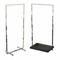 Вешало-стойка для одежды. Вешалка напольная металлическая передвижная на колесах, из квадратной трубы, хром, MD-CUA 105