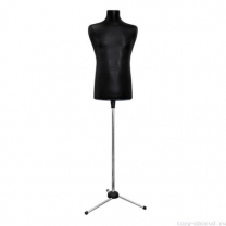 Манекен портняжный мужской на треноге (пластик), черный. MD-SH-38