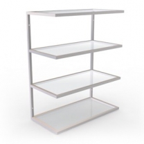 Полки навесные, нержавеющая сталь, ширина 900 мм, прозрачное стекло. MD-NK 109 GL