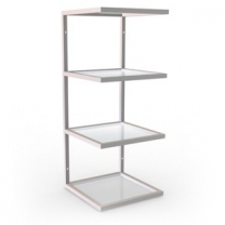 Полки навесные, нержавеющая сталь, ширина 450 мм, прозрачное стекло. MD-NK 110 GL