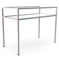 Прилавок 2-х уровневый с полками, ширина 1200мм, полка матовое стекло, MD-NK 301 MGL