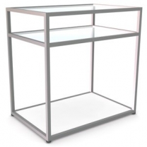 Прилавок 3-х уровневый с полками, ширина 900мм, полки матовое стекло, MD-NK 305 MGL