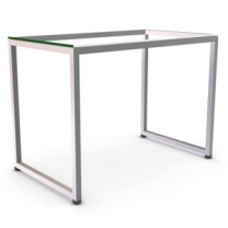 Стол с полкой, прозрачное стекло. 850Х611х500. Нержавеющая сталь.  MD-NK 502.GL