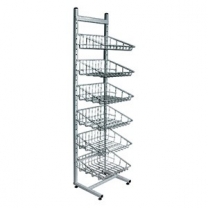 Стойка напольная, нерегулируемая, стационарная, с корзинами, цвет белый, MD-TC 356