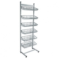 Стойка напольная, нерегулируемая, стационарная, с корзинами, цвет белый, MD-TC 357