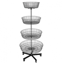 Стойка "Рондо" четырехъярусная для магазина, высота 1560 мм, хром MD-KD 032