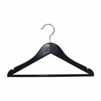 Вешалка плечики для одежды деревянные, с перекладиной, ширина 450мм, цвет черный MD-P-66B (черн)-45