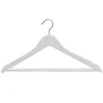 Вешалка плечики для одежды деревянные, с перекладиной, ширина 450мм, цвет белый MD-P-66B (бел)-45
