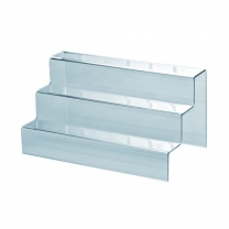 Подставка из оргстекла (пластиковая): трехуровневая, настольная, 300х150мм. OL-645.2