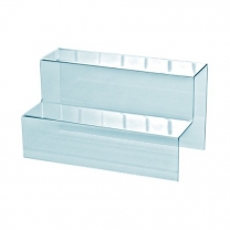 Подставка из оргстекла (пластиковая): двухуровневая, настольная, 300х160мм. OL-635.2