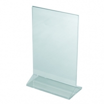 Подставка из оргстекла (пластиковая): менюхолдер вертикальный с основанием, настольный, 210х325мм. OL-105/A4