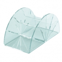 Подставка из оргстекла (пластиковая): визитница шестиместная, настольная, 95х90мм. OL-156