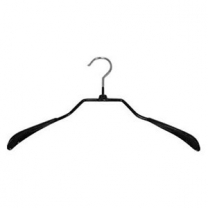 Вешалка плечики для одежды из обрезиненного металла, ширина 450мм, цвет черный, размер одежды: 48-50(L), MD-WS031-45
