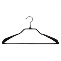 Вешалка плечики для одежды из обрезиненного металла с перекладиной, ширина 450мм, цвет черный, размер одежды: 48-50(L). (MD-WS036-45), MD-WS036-45-B