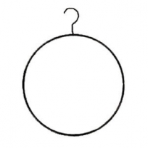 Вешалка плечики для одежды из обрезиненного металла круглая, ширина 350мм, цвет черный, MD-WS061