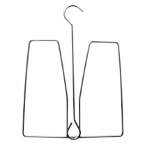 Вешалка плечики для одежды из обрезиненного металла для боксерских перчаток, высота 300мм, цвет хром, MD-WS 2P-003