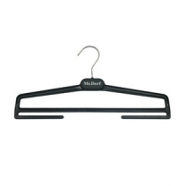 Вешалка плечики для одежды из пластика, с перекладиной и крючками,  370мм, цвет черный, MD-VB 37-01