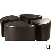 Банкетка (пуфик) круглая с сиденьем без ящика, составная, для магазина, PF-079