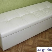 Банкетка (пуфик) с сиденьем большая с ящиком на две секции в прихожую, для обуви, для магазина, в спальню, мягкая, PF-122