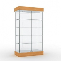 Торговая стеклянная витрина для магазина с освещением, задняя стенка стеклянная, высота 1840мм. MD-B-2 