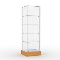 Торговая стеклянная витрина для магазина со стеклянным верхом, высота 1735мм, задняя стенка зеркальная. MD-B-1C.MR