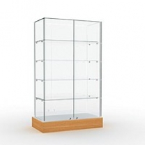 Торговая стеклянная витрина для магазина со стеклянным верхом, высота 1735мм, задняя стенка стеклянная. MD-B-2C 