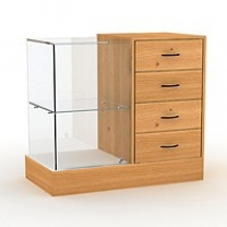 Торговый прилавок для магазина с местом под кассу справа. MD-П-2Б-П.V2 