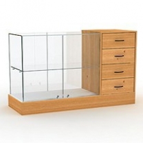 Торговый прилавок для магазина с местом под кассу справа. MD-П-3Б-П.V2 