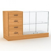 Торговый прилавок для магазина с местом под кассу слева. MD-П-3Б-Л.V2 