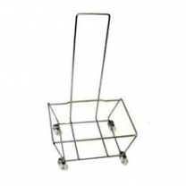 Подставка для корзин металлическая на колесах с ручкой, цинк KTO-BH-4