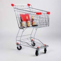 Тележка покупательская на 60 литров, металлическая для супермаркетов, цинк+лак KTO-STA060-BX