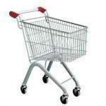 Тележка покупательская на 100 литров, металлическая для супермаркетов, цинк+лак KTO-STE100-XX-MALL