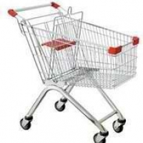 Тележка покупательская на 100 литров, металлическая для супермаркетов, цинк+лакKTO-STE100-BX