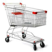 Тележка покупательская на 125 литров, металлическая для супермаркетов, цинк+лак KTO-STA125-BX