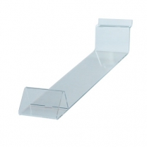 Полка из оргстекла для обуви наклонная, с ценником, (опора мысок) OL-510