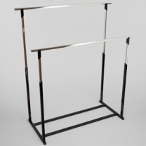 Вешало регулируемое двухрядное, цвет хром\черный глянец, MD-OMV-002.P