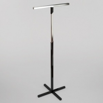 Вешало регулируемое Т-образное в магазин одежды, цвет хром\черный глянец , MD-OMV-003.P