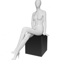 Манекен женский сидячий, абстрактный, белый глянец, MD-Vita Type 11F-01G