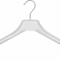 Вешалка плечики для костюмов и верхней одежды пластиковая 450 мм, белая, размер одежды: 48-50(L), V-45(бел)