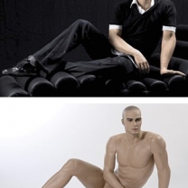 Манекен мужской сидячий телесный, кукла ростовая, MD-Platinum 05